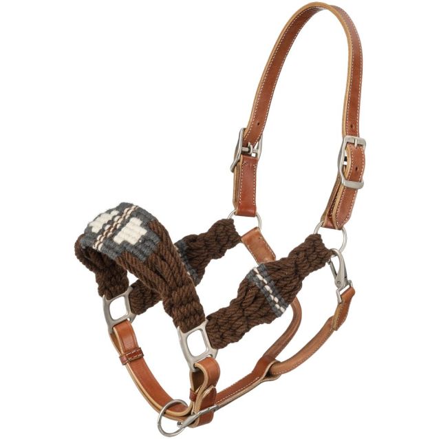 Tough 1 Wool String Leather Halter