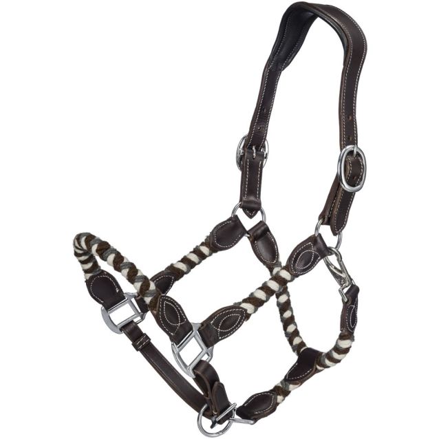 Tough 1 Wool String Leather Halter