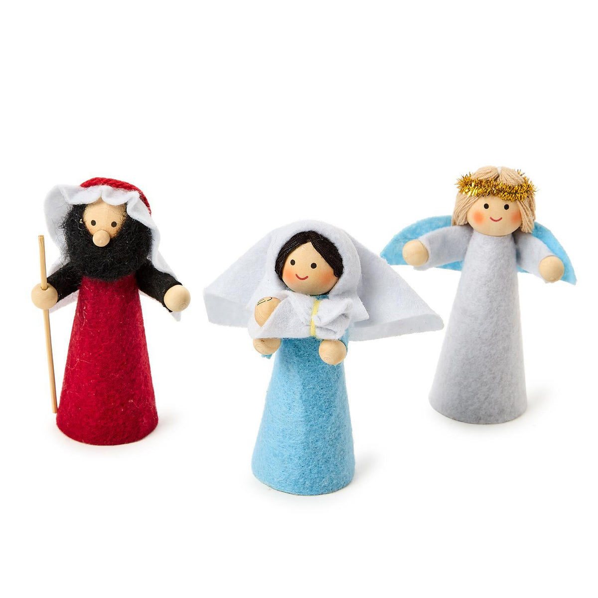 Two's Co 10 Piece Handcrafted Felt Nativity Set