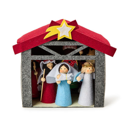 Two's Co 10 Piece Handcrafted Felt Nativity Set