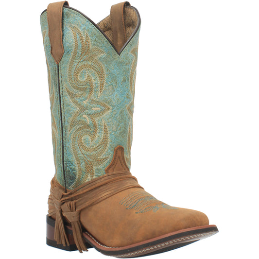 Laredo Sadie Tan/Turquoise Square Toe