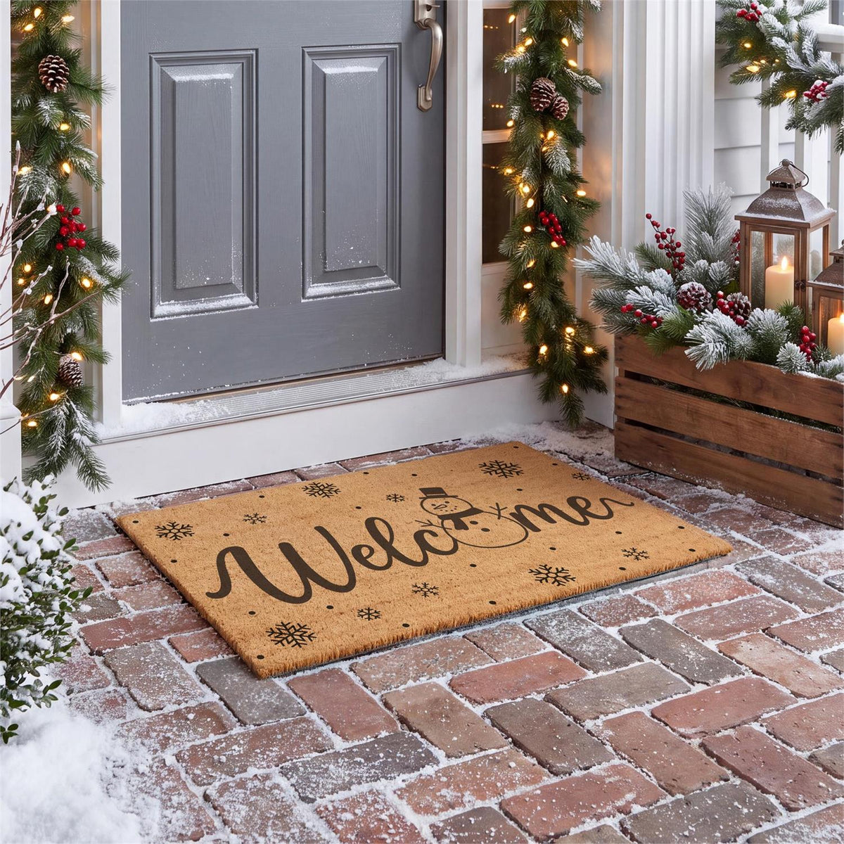 Evergreen Snow Much Fun Welcome Coir Mat 30x18