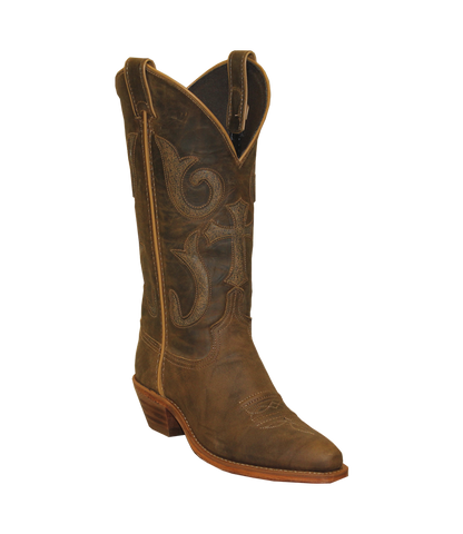 Abilene Cross Inlay Brown Snip Toe