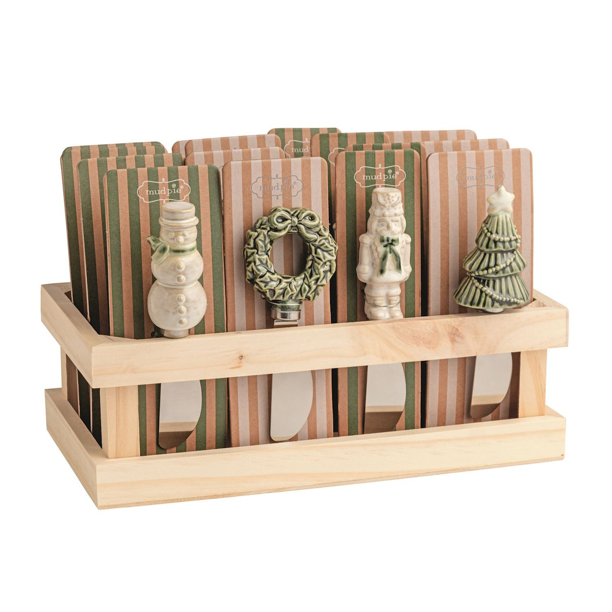 Mudpie White Christmas Figural Spreaders
