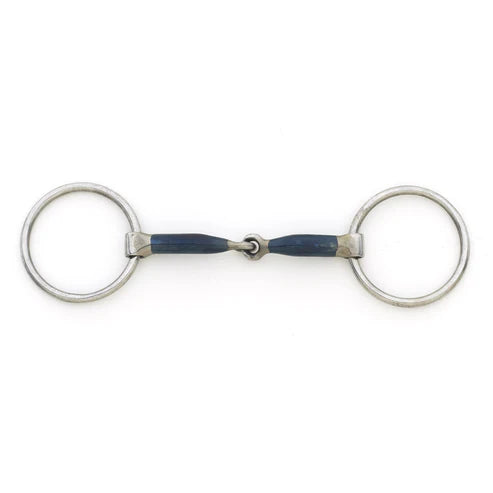 Centaur Blue Steel Medium Weight Jointed Mouth Loose Ring Bit