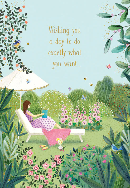 Leanin Tree Wishing you a Day Woman in Garden