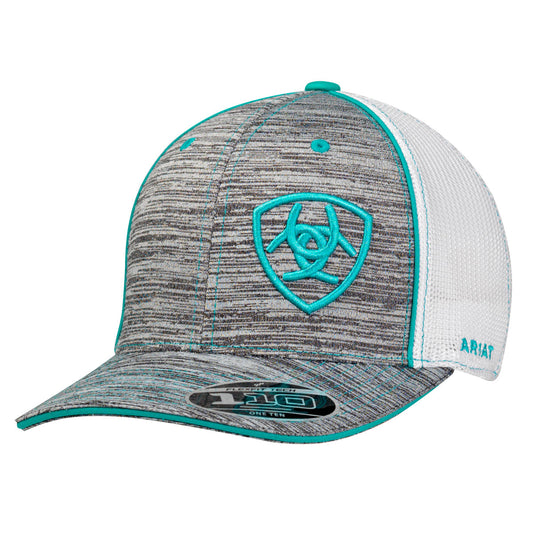 Ariat Heather Grey/White Turquoise Logo Hat