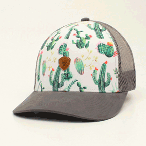 Ariat Cactus Print/Grey Snapback Hat