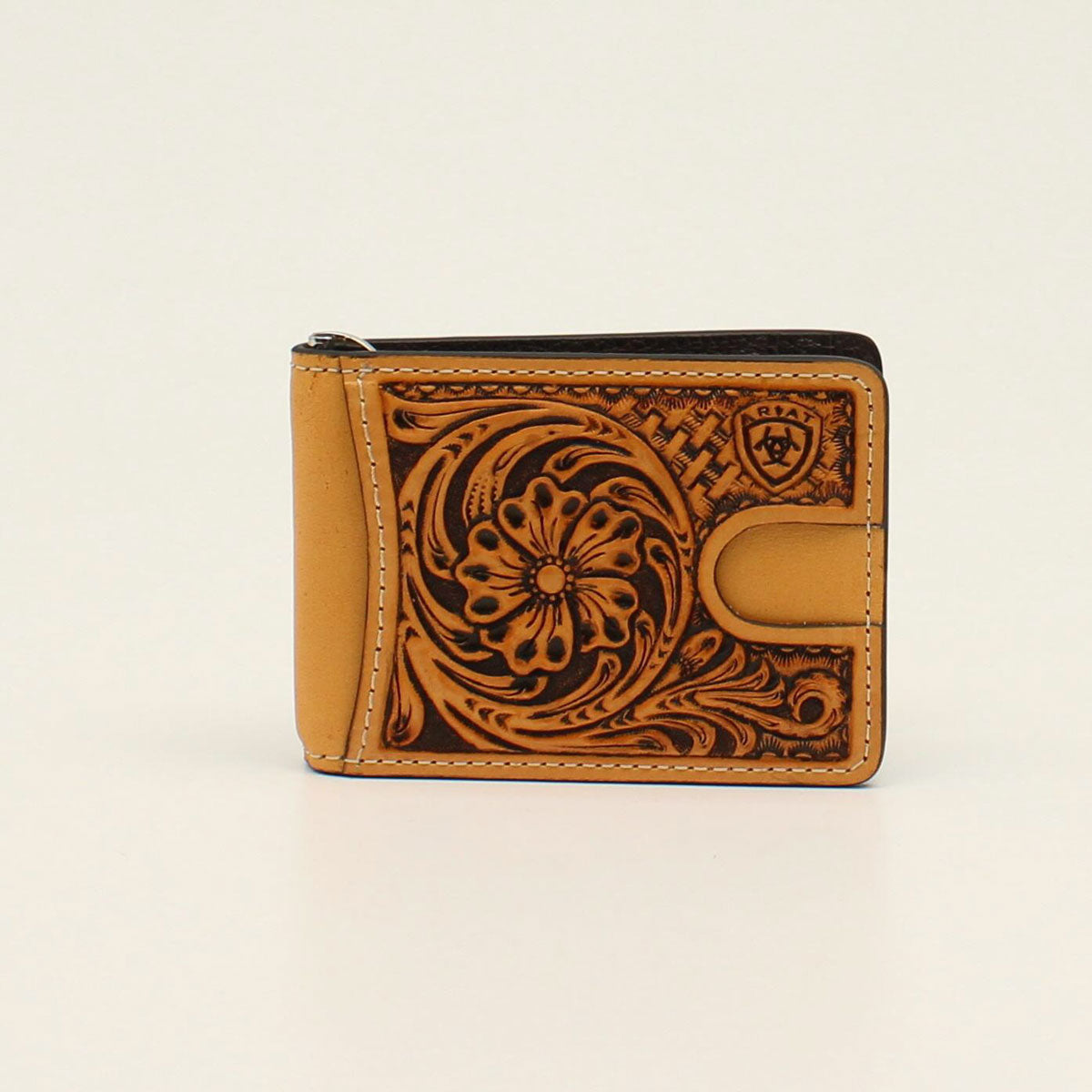 Ariat Tan Tooled Bifold Money Clip