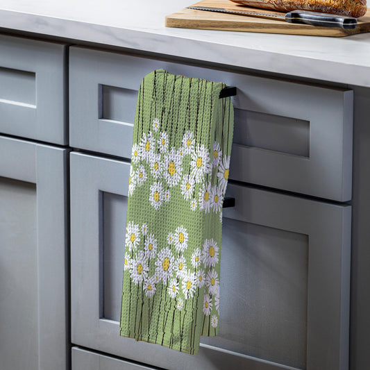 Evergreen Daisy Scape Quick Dry Kitchen Towel