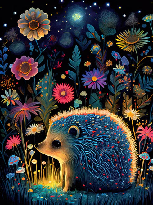 Leanin Tree Hedgehog Amoung Flowers Encourage