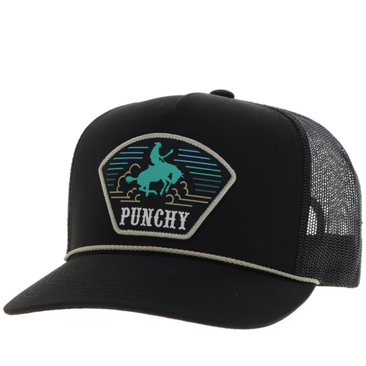 Hooey Punchy Black/ Turquoise Yellow Patch