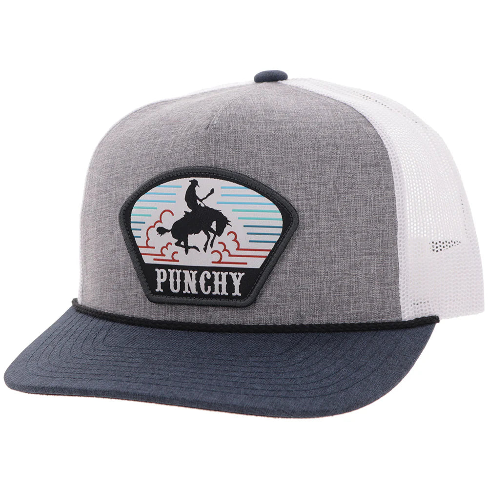 Hooey Cavvy Punchy Hat Grey/White