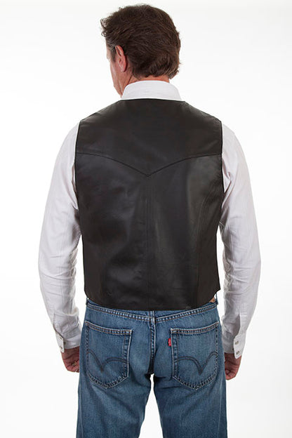 Scully Leather Vest Snap Black Lamb