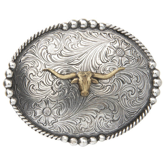 Andwest Oval Gold Longhorn Buckle