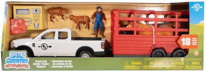 Big Country Toys 18-Piece Truck & Cattle Trailer Playset