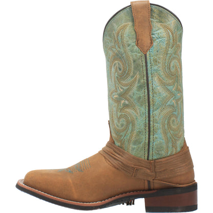 Laredo Sadie Tan/Turquoise Square Toe