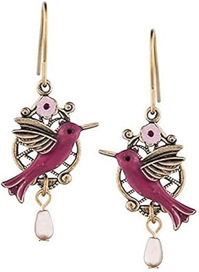 Silver Forest Hummingbird on Filigree with Pearl Gold