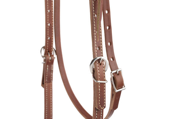 Weaver Deluxe Latigo Brown Knotted Browband Headstall