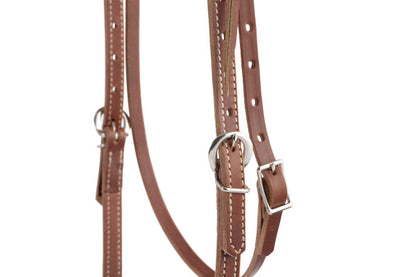 Weaver Deluxe Latigo Brown Knotted Browband Headstall