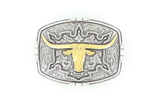 Nocona Gold Steer Head Belt Buckle