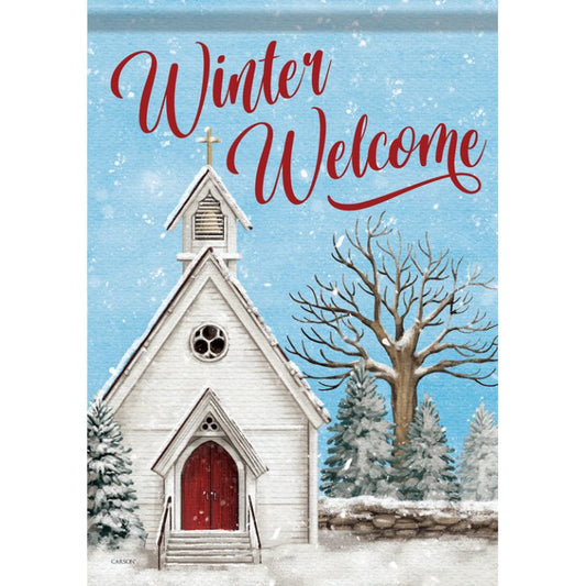 Carson Garden Flag Winter Church