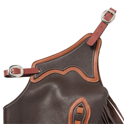 Weaver Youth Leather Cowboy Chinks Buckstitch Brown