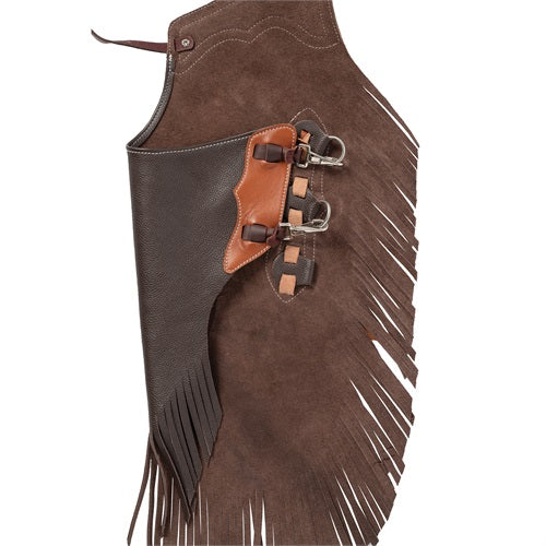 Weaver Youth Leather Cowboy Chinks Buckstitch Brown