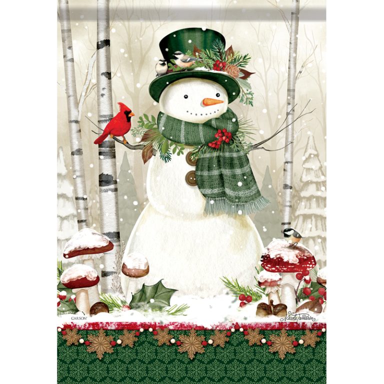Carson Garden Flag Mushroom Snowman