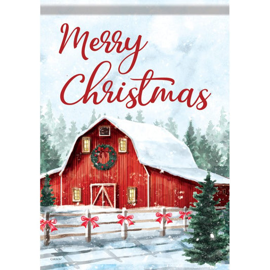 Carson Garden Flag Snowy Barns
