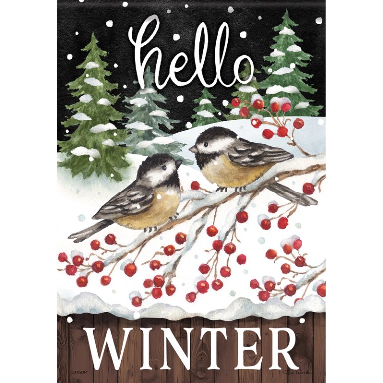 Carson Garden Flag Chickadee Winter