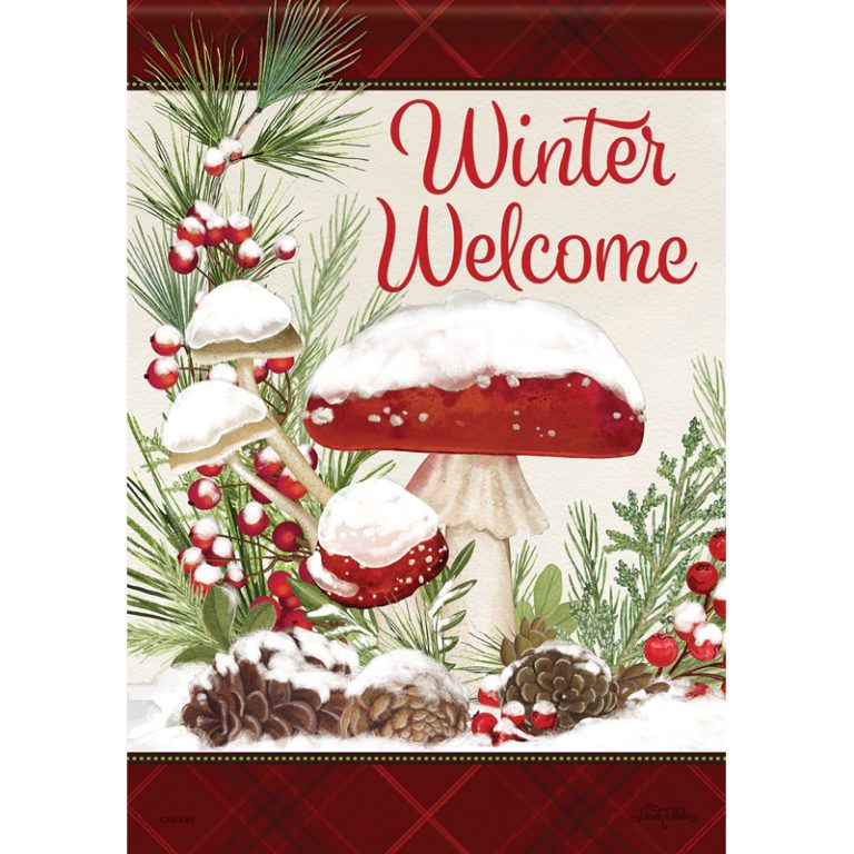 Carson Garden Flag Winter Mushroom