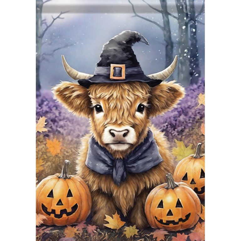 Carson Garden Flag Pumpkin Cow