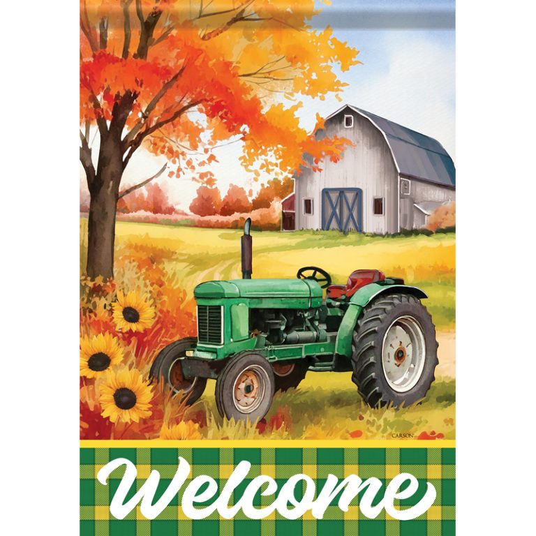 Carson Garden Flag Green Tractor
