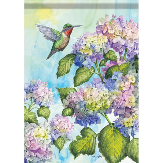 Carson Garden Flag Hummingbird Hydrangeas