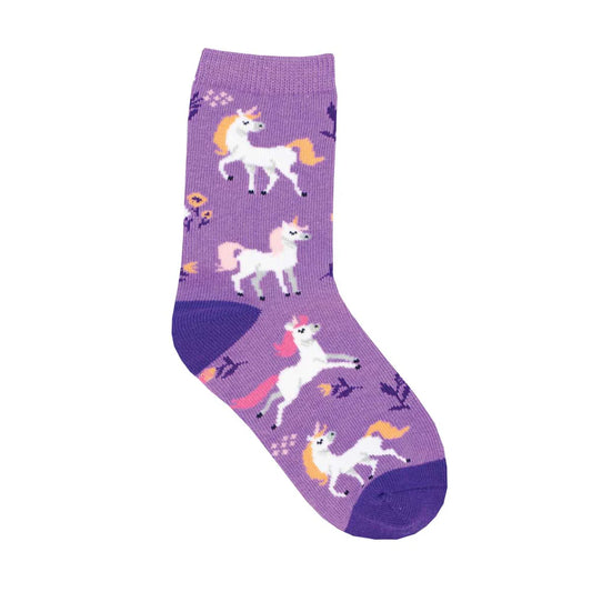 Socksmith Kids Unicorn Flowers Purple