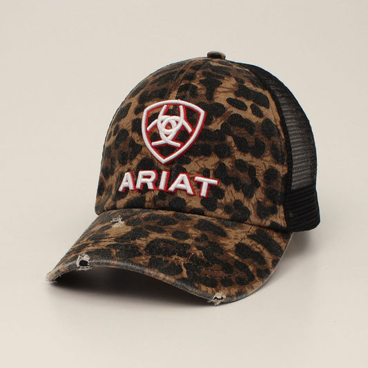 Ariat Leopard Print Ponytail Hat