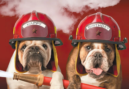 Leanin Tree Fire Hat Dogs Card