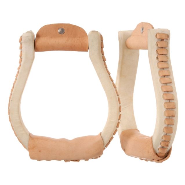 Tough 1 Laced Rawhide Oxbow Stirrups