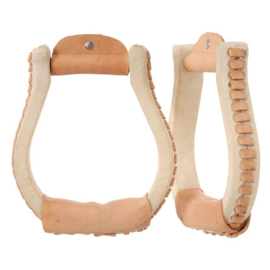 Tough 1 Laced Rawhide Oxbow Stirrups