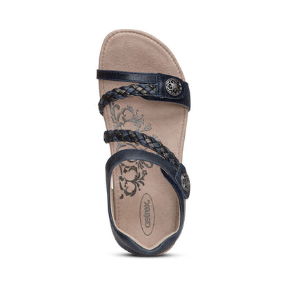 Aetrex Jillian Q Braid Navy