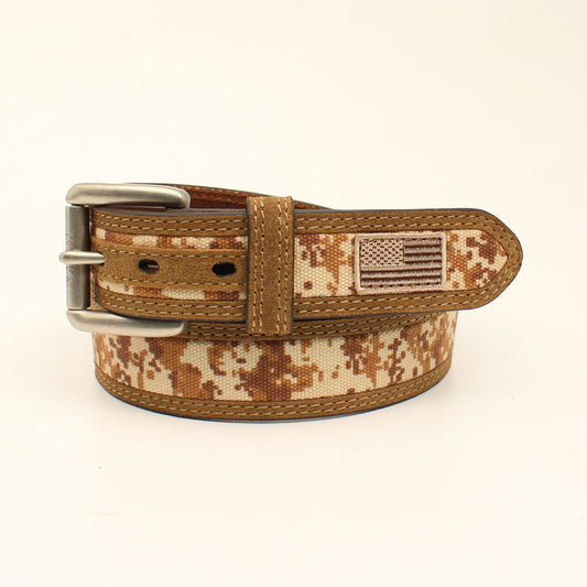 Ariat Digital Camo/Flag Roll Buckle Belt