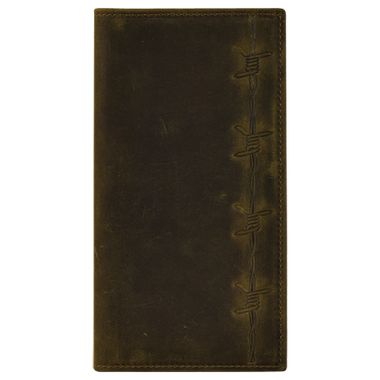 Justin Distressed Brown Barbed Wire Front Pocket Rodeo Wallet