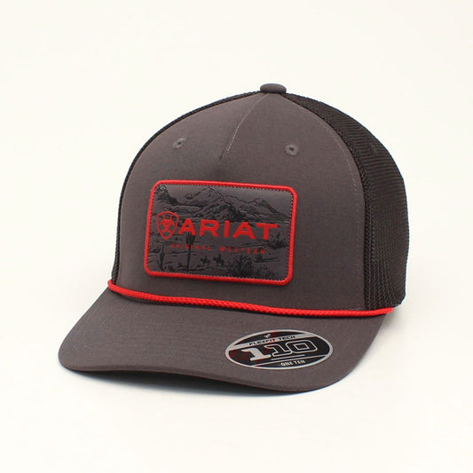 Ariat Grey/Black Mountain Scene Hat