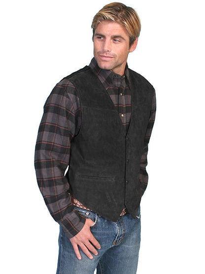 Scully Boar Suede Vest Snap Black