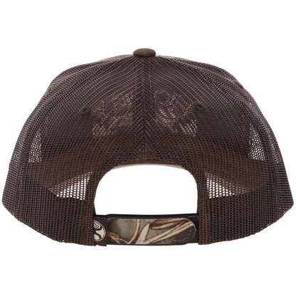 Hooey Outfitters Camo Brown 5-Panel Trucker with Brown Tan Embroidery