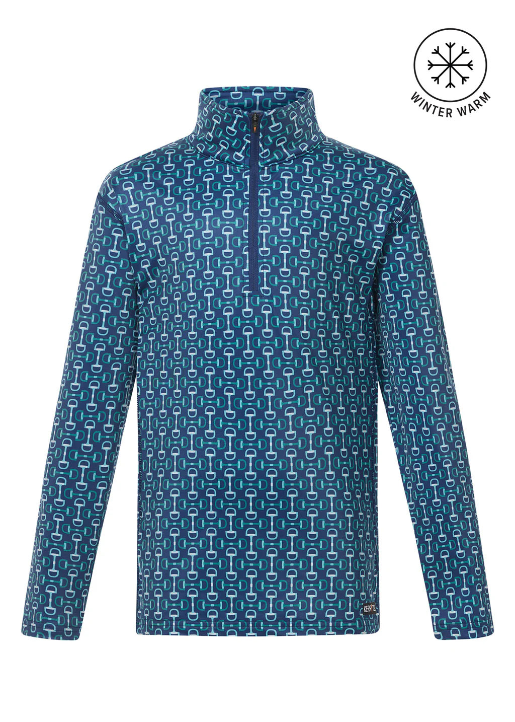 Kerrits Kids First Level Quarter Zip Fleece Tech Top Print Lapis Bit Of Color