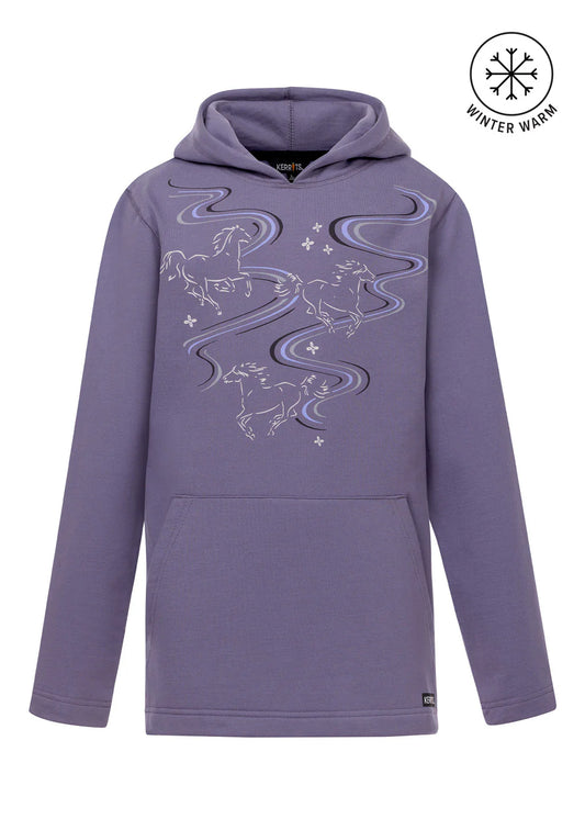 Kerrits Kids Ride The Wind Fleece Hoodie Violetdawn