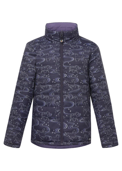 Kerrits Kids Ride The Wind Reversible Quilted Jacket Plumnoir/ Violetdawn