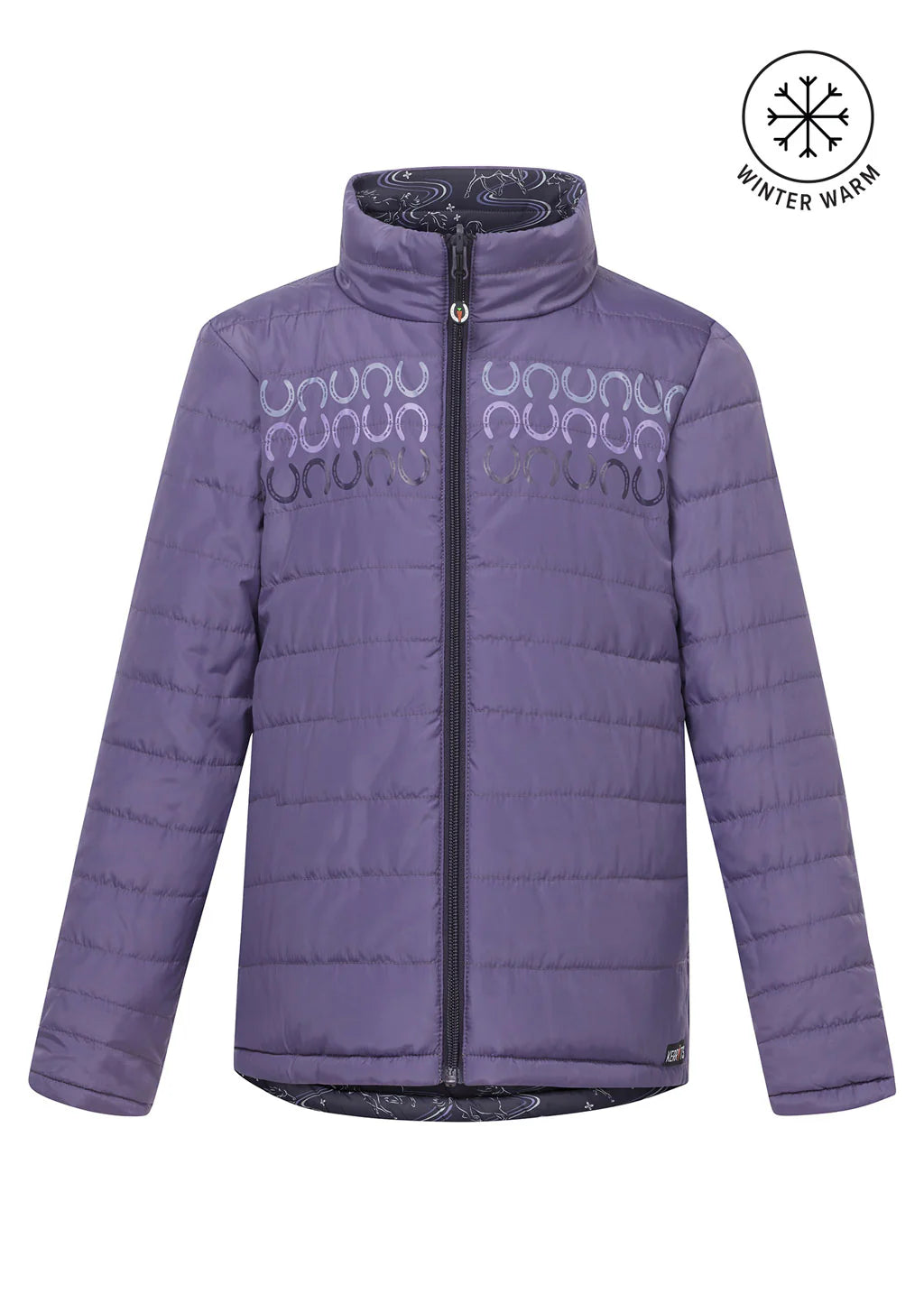 Kerrits Kids Ride The Wind Reversible Quilted Jacket Plumnoir/ Violetdawn